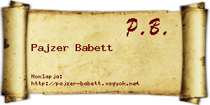 Pajzer Babett névjegykártya